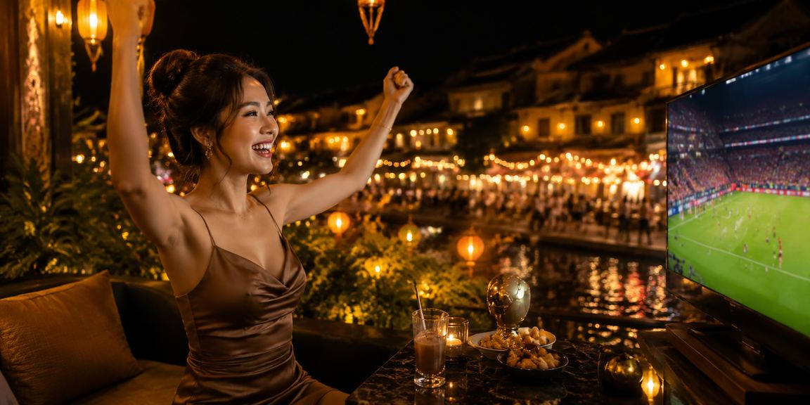 Không khí giải trí sôi động bên bờ biển Hội An với ánh đèn lung linh về đêm
